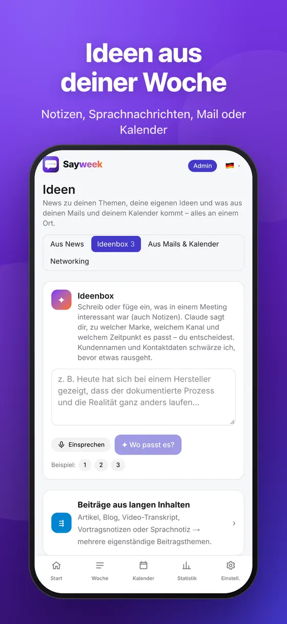 Die Ideenbox am Handy