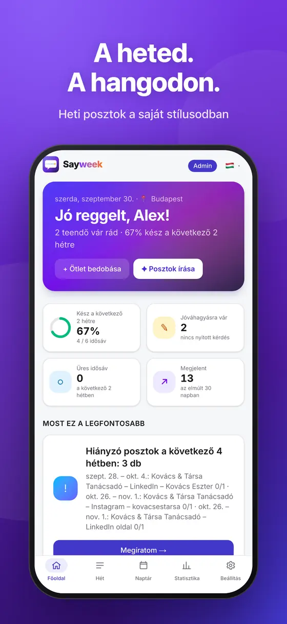 A heti áttekintés a telefonon